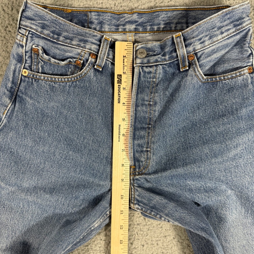 Levis 501 Jeans Mens 30x34 Button Fly Blue Grunge Denim Y2K - Picture 6 of 9